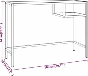 Biurko vidaXL 331626 Czarne 100 cm x 36 cm 7