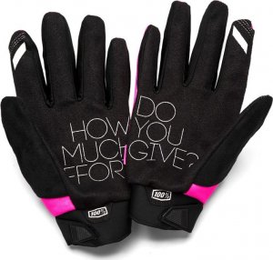 100% Rękawiczki 100% BRISKER Women's Glove neon pink black roz. XL (długość dłoni 187-193 mm) 4