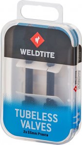 Weldtite Zestaw wentyli WELDTITE TUBELESS VALVE KIT 2 x 55mm Presta (pudełko) (NEW) 1