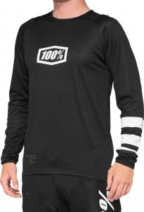 100% Koszulka juniorska 100% R-CORE Youth Jersey długi rękaw black white roz. L (NEW 2021) 1