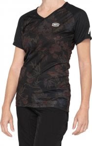 100% Koszulka damska 100% AIRMATIC Women's Jersey krótki rękaw black floral roz. M (NEW 2021) 1