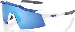 100% Okulary 100% SPEEDCRAFT SL Matte White/Metallic Blue - HiPER Blue Multilayer Mirror Lens (Szkła Niebieskie Lustrzane Wielowarstwowe LT 15% + Szkła Przeźroczyste LT 93%) (NEW 2021) 1