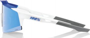 100% Okulary 100% SPEEDCRAFT SL Matte White/Metallic Blue - HiPER Blue Multilayer Mirror Lens (Szkła Niebieskie Lustrzane Wielowarstwowe LT 15% + Szkła Przeźroczyste LT 93%) (NEW 2021) 2