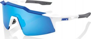 100% Okulary 100% SPEEDCRAFT SL Matte White/Metallic Blue - HiPER Blue Multilayer Mirror Lens (Szkła Niebieskie Lustrzane Wielowarstwowe LT 15% + Szkła Przeźroczyste LT 93%) (NEW 2021) 4