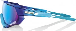 100% Okulary 100% SPEEDTRAP Matte Metallic Into the Fade - Blue Topaz Multilayer Mirror Lens (Szkła Błękitne Lustrzane Wielowarstwowe LT 11% + Szkła Przeźroczyste LT 93%) (NEW 2021) 2