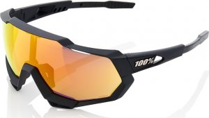 100% Okulary 100% SPEEDTRAP Soft Tact Black - HiPER Red Multilayer Mirror Lens (Szkła Czerwone Lustrzane Wielowarstwowe LT 21% + Szkła Przeźroczyste LT 93%) (NEW 2021) 1