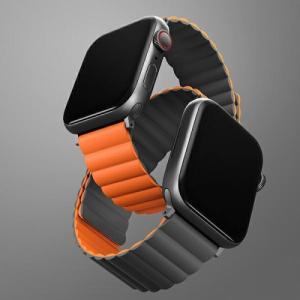 Uniq UNIQ pasek Revix Apple Watch Series 4/5/6/7/SE 44/45mm. Reversible Magnetic szary-pomarańczowy/grey-orange 3