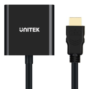Adapter AV Unitek HDMI - D-Sub (VGA) + Jack 3.5mm czarny (Y-6333) 3