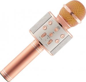 Mikrofon Karaoke z wbudowanym głośnikiem Różowe złoto 1