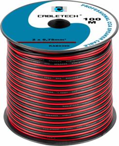 Przewód Cabletech Kabel głośnikowy CCA 0.75mm czarno-czerwony 1
