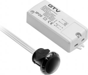 GTV Włącznik bezdotykowy dwubiegowy typu włącznik do oświetlenia max. 500W AC 220-240V 50/60Hz IP20 czarny sensor AE-WBEZDC-10S 1