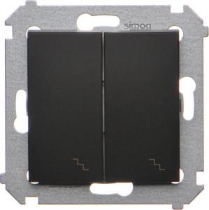 Kontakt-Simon Simon 54 Łącznik schodowy podwójny z podświetleniem (moduł) 10AX 250V zaciski śrubowe czarny mat DW6/2L.01/49 1