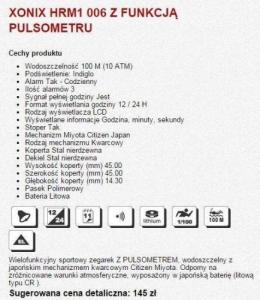 Zegarek sportowy Xonix HRM1-006 Czarny  (HRM1-006) 6