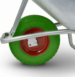 Bituxx ZIELONE KOŁO DO TACZKI PEŁNE BEZDĘTKOWE Z OŚKĄ NA ŁOŻYSKACH KULKOWYCH 4,8 5