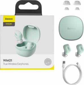 Słuchawki Baseus Baseus Encok WM01 TWS bezprzewodowe dokanałowe słuchawki Bluetooth 5.0 zielony (NGWM01-06) 1