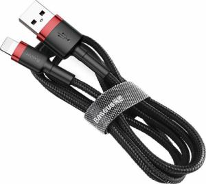 Kabel USB Baseus USB-A - Lightning 0.5 m Czarno-czerwony (6953156274945) 1