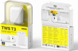 Słuchawki WK Design WK Design douszne bezprzewodowe słuchawki Bluetooth TWS biały (T3 white) 8