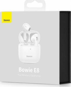 Słuchawki Baseus Baseus E8 bezprzewodowe słuchawki Bluetooth 5.0 TWS douszne wodoodporne IPX5 biały (NGE8-02) 24