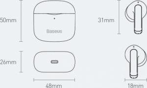 Słuchawki Baseus Baseus E3 bezprzewodowe słuchawki Bluetooth 5.0 TWS douszne wodoodporne IP64 czarny (NGTW080001) 5