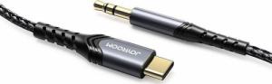 Kabel USB Joyroom USB-C - mini Jack 3.5 mm 1 m Czarny (6941237136732) 1