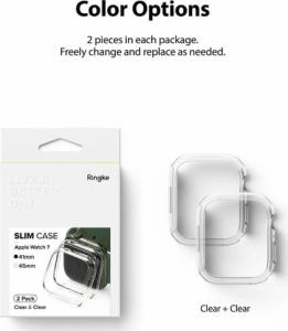 Ringke Ringke Slim Watch Case zestaw 2x etui na zegarek smartwatch Watch 7 41mm przezroczysty + czarny (S58979RS) 12