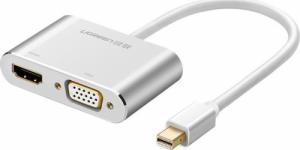 Adapter AV Ugreen Ugreen przejściówka adapter HDMI / VGA - mini DisplayPort Full HD 1080p srebrny (MD115 20421) 1