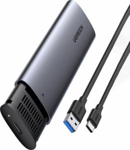 Kieszeń Ugreen na dysk M.2 B-Key SATA 3.0 5Gbps szary + kabel USB Typ C (CM400) 1