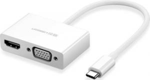 Adapter AV Ugreen Ugreen przejściówka adapter konwerter wideo USB Typ C - HDMI / VGA biały (MM123) 1