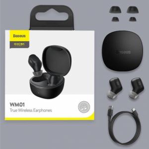 Słuchawki Baseus Baseus Encok WM01 TWS bezprzewodowe dokanałowe słuchawki Bluetooth 5.0 czarny (NGWM01-01) 20