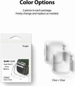 Ringke Ringke Slim Watch Case zestaw 2x etui na zegarem smartwatch Watch 7 45mm przezroczysty + czarny (S58884RS) 12