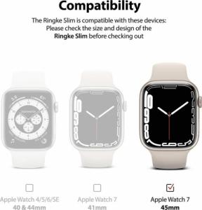 Ringke Ringke Slim Watch Case zestaw 2x etui na zegarem smartwatch Watch 7 45mm przezroczysty + czarny (S58884RS) 3