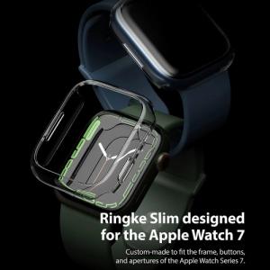 Ringke Ringke Slim Watch Case zestaw 2x etui na zegarem smartwatch Watch 7 45mm przezroczysty + czarny (S58884RS) 4