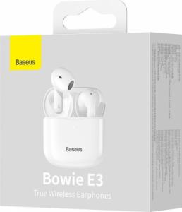 Słuchawki Baseus Baseus E3 bezprzewodowe słuchawki Bluetooth 5.0 TWS douszne wodoodporne IP64 biały (NGTW080002) 20