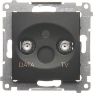 Kontakt-Simon Simon 54 Gniazdo TV-DATA. Dwa porty wyjściowe typu F (moduł). Częstotliwość dla wejścia 5-1000 MHz czarny mat DAD1.01/49 1