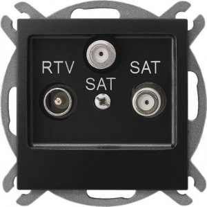 Ospel IMPRESJA Gniazdo RTV-SAT z dwoma wyjściami SAT czarny metalik GPA-Y2S/m/33 1