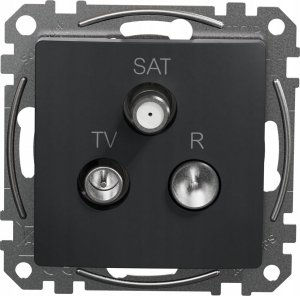 Schneider Electric Sedna Design, Gniazdo R/TV/SAT końcowe (4dB), czarny antracyt 1