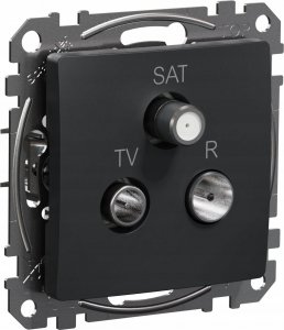 Schneider Electric Sedna Design, Gniazdo R/TV/SAT końcowe (4dB), czarny antracyt 2