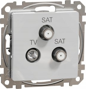 Schneider Electric Sedna Design, Gniazdo TV/SAT/SAT końcowe (4dB), srebrne aluminium 1