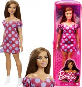 Lalka Barbie Barbie Barbie Lalka Fashionistas 171 Czerwona sukienka w grochy GRB62 MATTEL 1