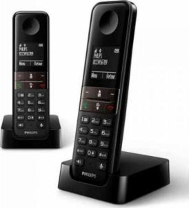 Telefon stacjonarny Philips Telefon Bezprzewodowy Philips D4702B/34 Duo 1,8" DECT (2 pcs) 1