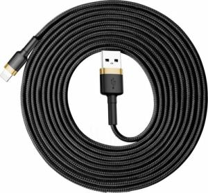 Kabel USB Baseus Baseus Cafule Cable wytrzymały nylonowy kabel przewód USB / Lightning QC3.0 2A 3M czarno-złoty (CALKLF-RV1) 1