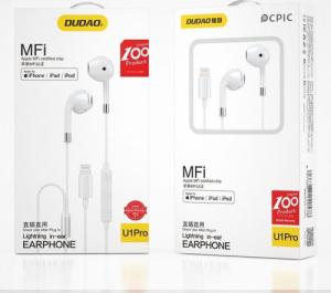 Słuchawki Dudao Dudao przewodowe douszne słuchawki Lightning MFI (certyfikat Made For iPhone) biały (U1PRO) 6