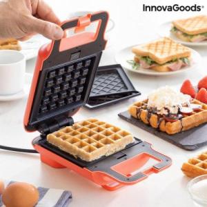 Gofrownica InnovaGoods Gofrownica i Opiekacz do Kanapek 2 w 1 z Przepisami Wafflicher InnovaGoods 1