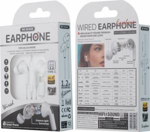 Słuchawki WK Design WK Design przewodowe dokanałowe słuchawki USB Typ C biały (Y31 type-c white) 7