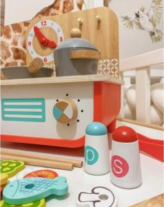 Grill elektryczny Tooky Toy TOOKY TOY Drewniana Kuchnia z Grillem dla Dzieci 2 w 1 + Akcesoria Kuchenne 4