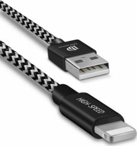 Kabel USB Dux Ducis Dux Ducis K-ONE Series nylonowy kabel przewód USB / Lightning 2.1A 2M czarny 1