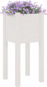 vidaXL vidaXL Donice ogrodowe, 2 szt., białe, 31x31x70 cm, drewno sosnowe 3