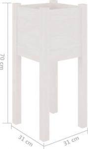 vidaXL vidaXL Donice ogrodowe, 2 szt., białe, 31x31x70 cm, drewno sosnowe 8