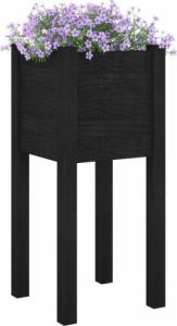 vidaXL vidaXL Donica ogrodowa, czarna, 31x31x70 cm, lite drewno sosnowe 3