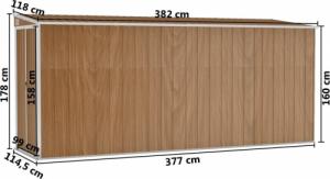 vidaXL vidaXL Szopa ogrodowa, mocowana do ściany, brązowa, 118x382x178 cm 6